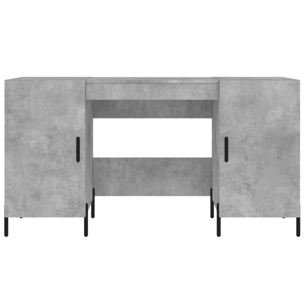 Desk Concrete Grey 140x50x75 cm Engineered Wood