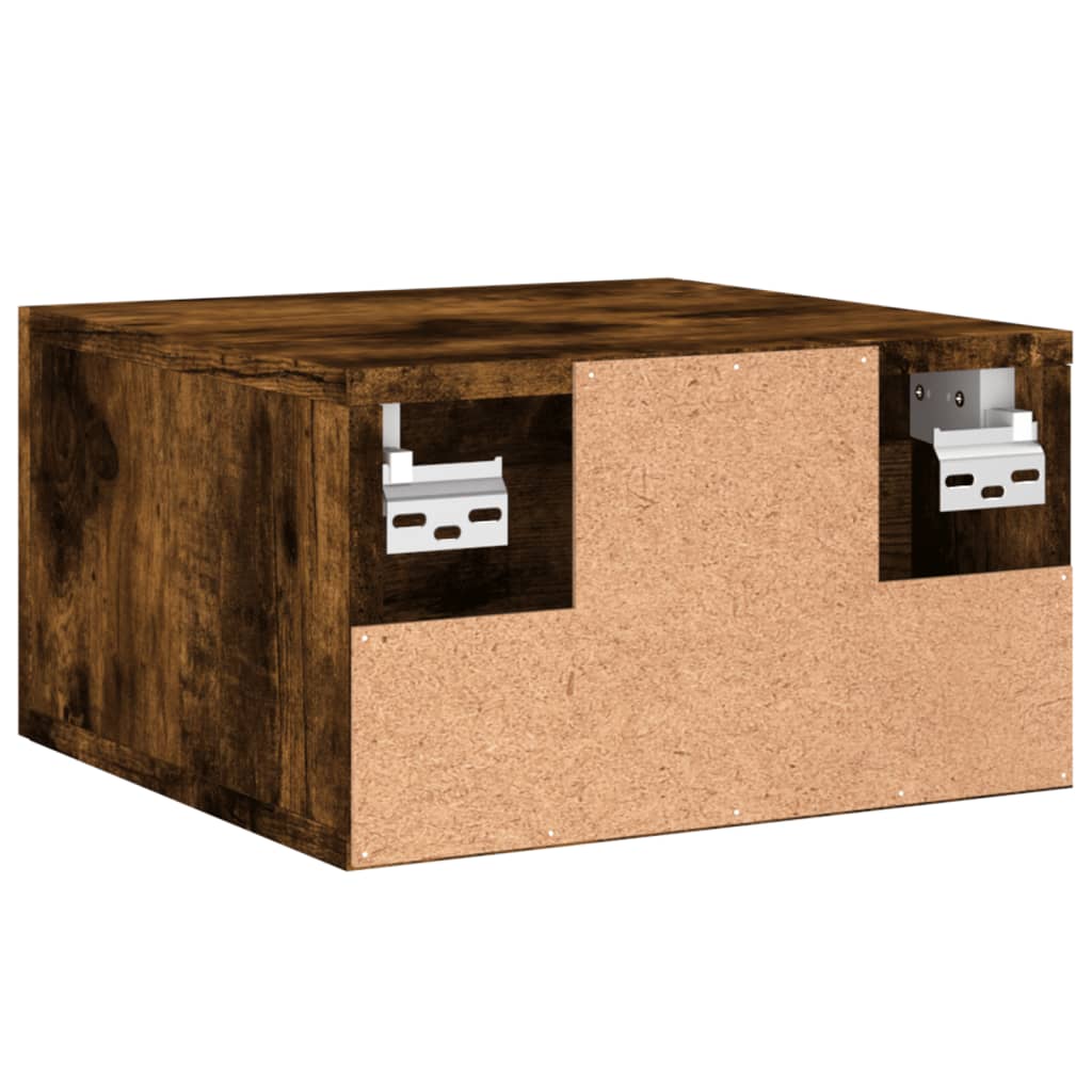 Wall-mounted Bedside Cabinet Smoked Oak 35x35x20 cm