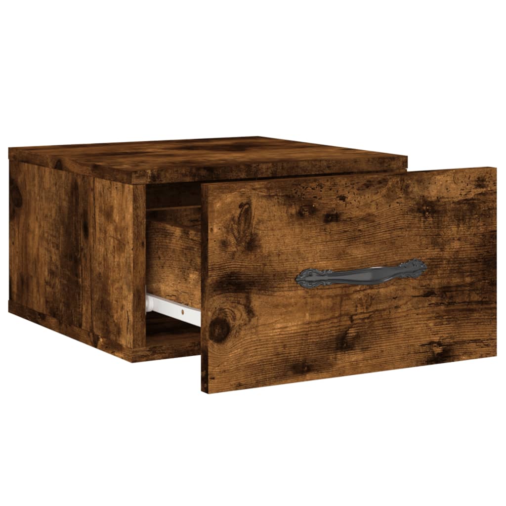 Wall-mounted Bedside Cabinet Smoked Oak 35x35x20 cm