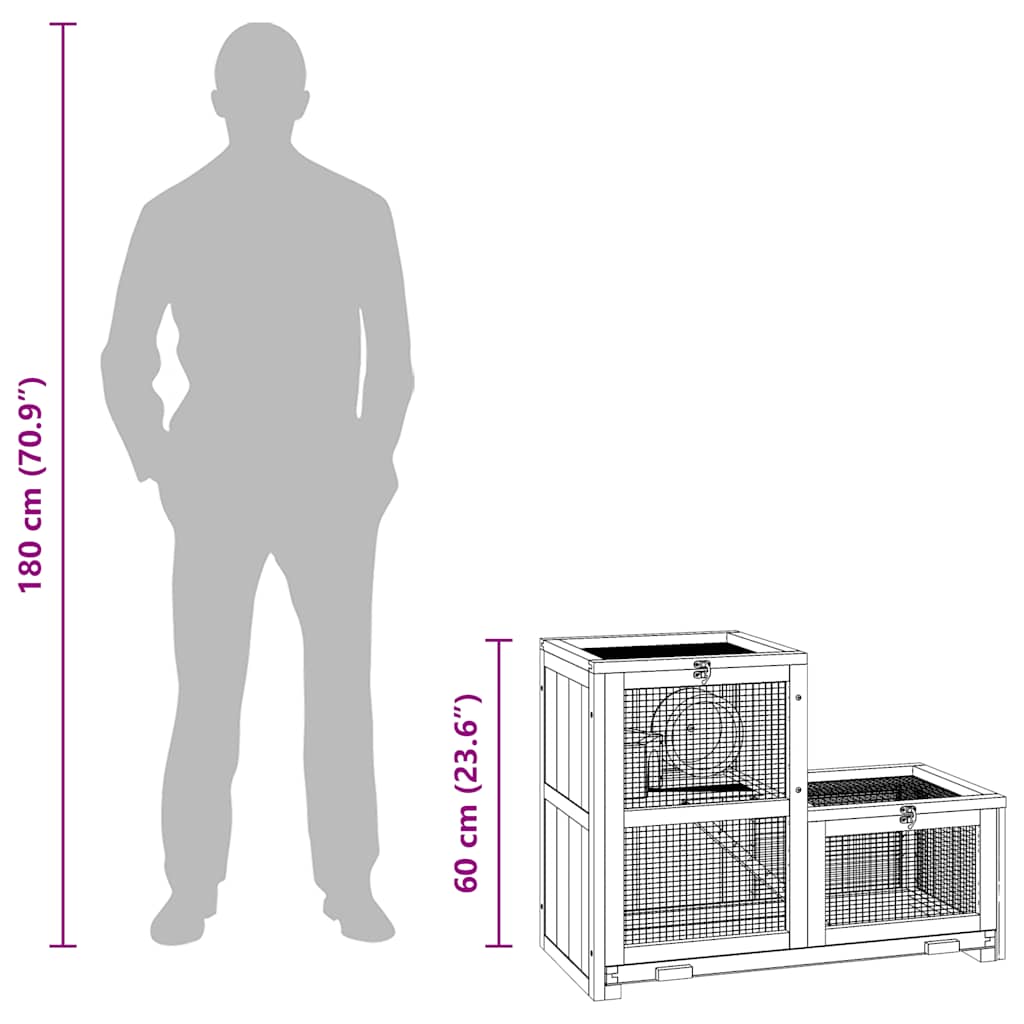 Hamster Cage 81x40x60 cm Solid Wood Fir