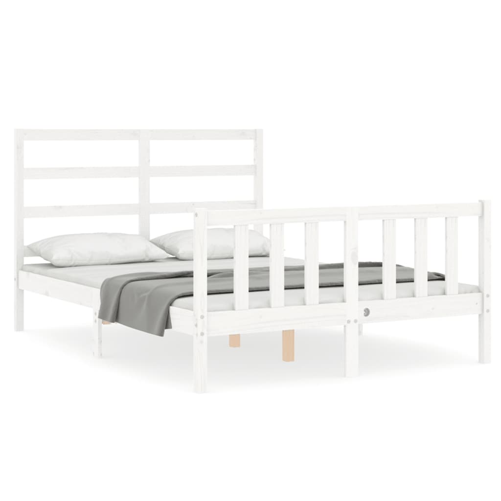 Bed Frame without Mattress White 120x200 cm Solid Wood Pine