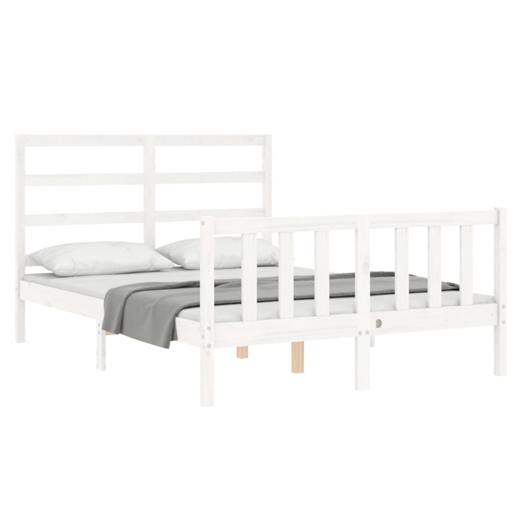 Bed Frame without Mattress White 120x200 cm Solid Wood Pine