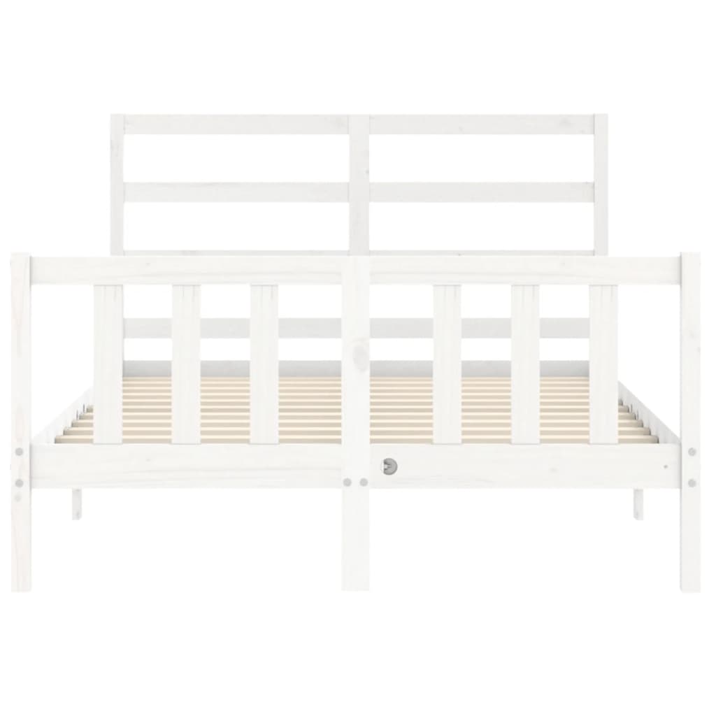Bed Frame without Mattress White 120x200 cm Solid Wood Pine
