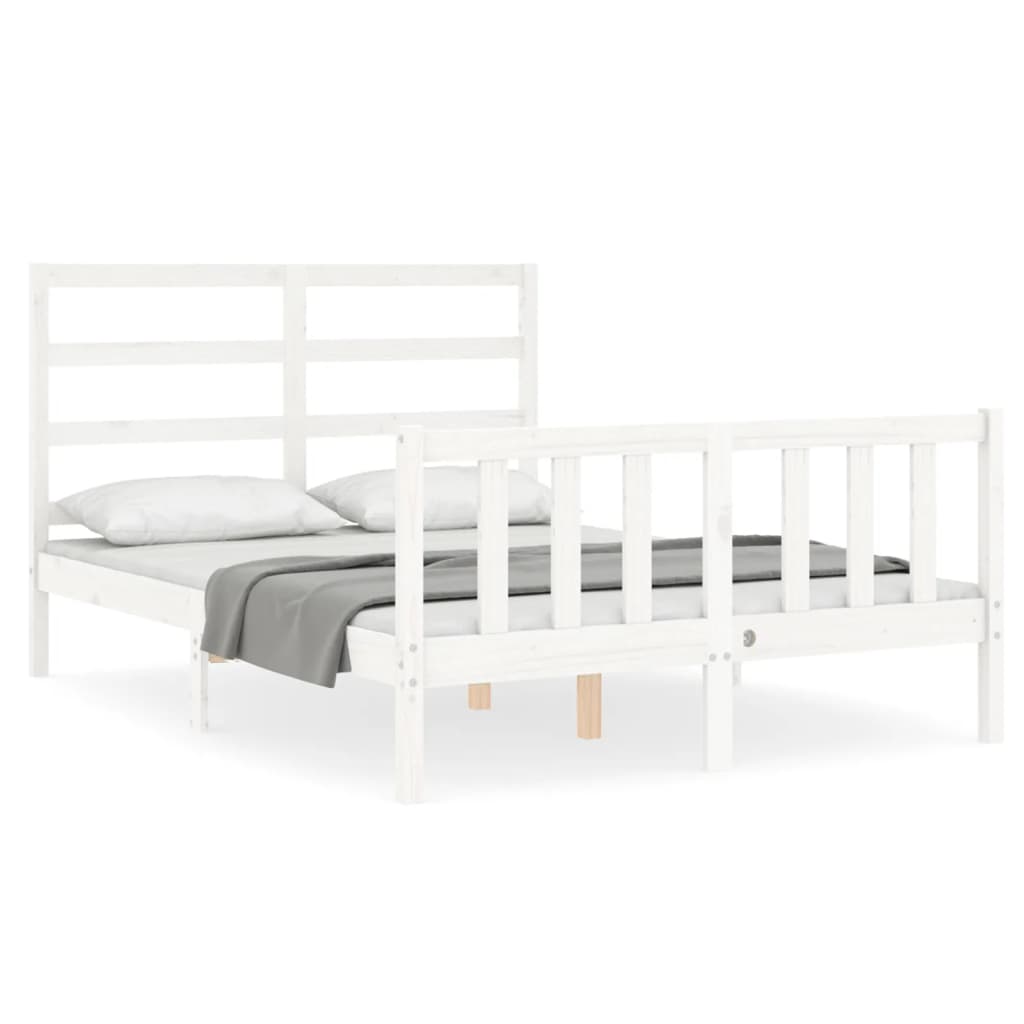Bed Frame without Mattress White 140x200 cm Solid Wood Pine