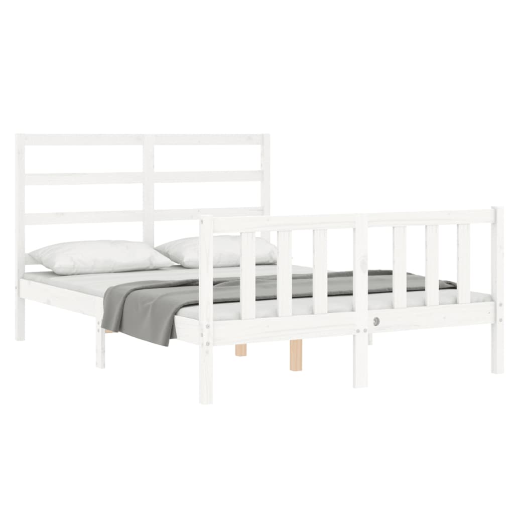 Bed Frame without Mattress White 140x200 cm Solid Wood Pine