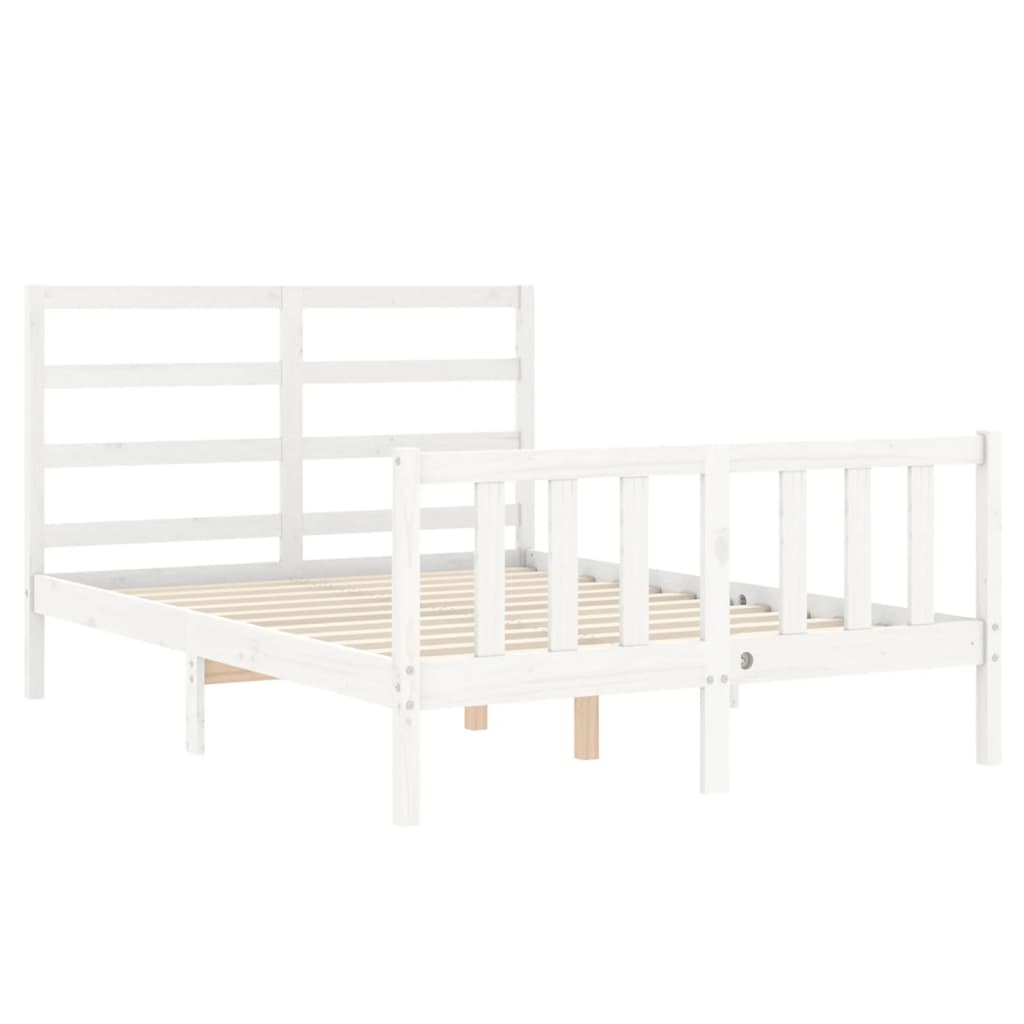 Bed Frame without Mattress White 140x200 cm Solid Wood Pine