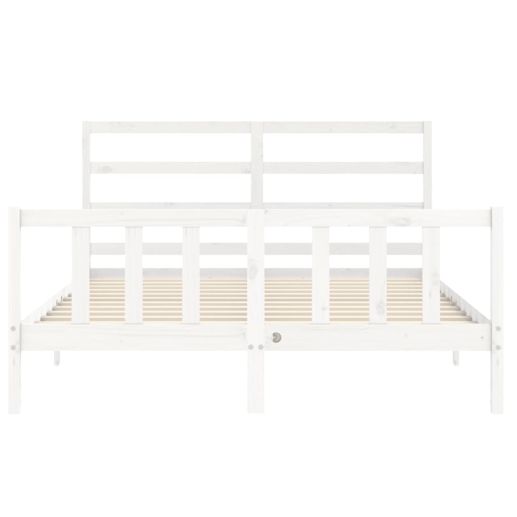 Bed Frame without Mattress White 160x200 cm Solid Wood Pine
