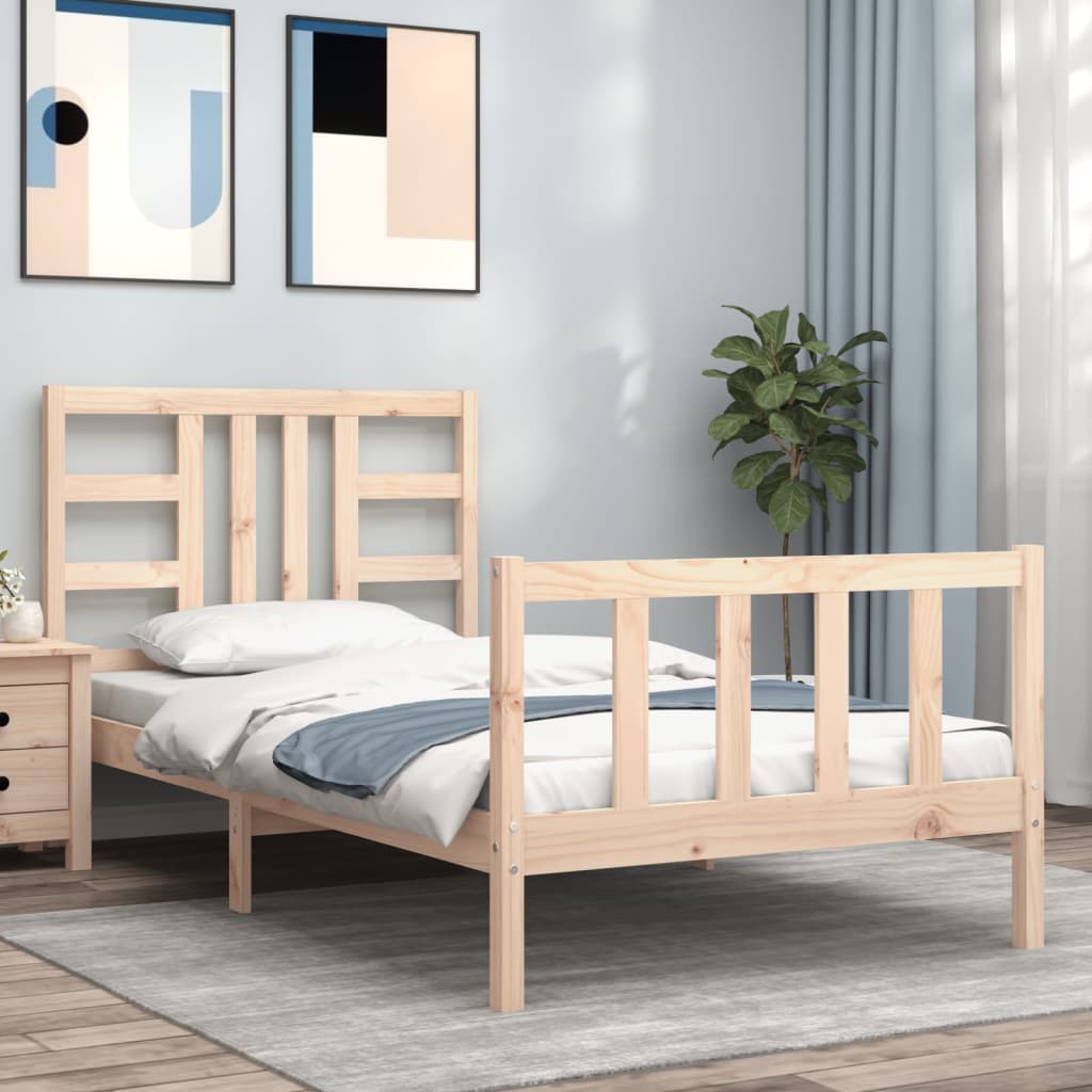 Bed Frame without Mattress 90x190 cm Single Solid Wood Pine