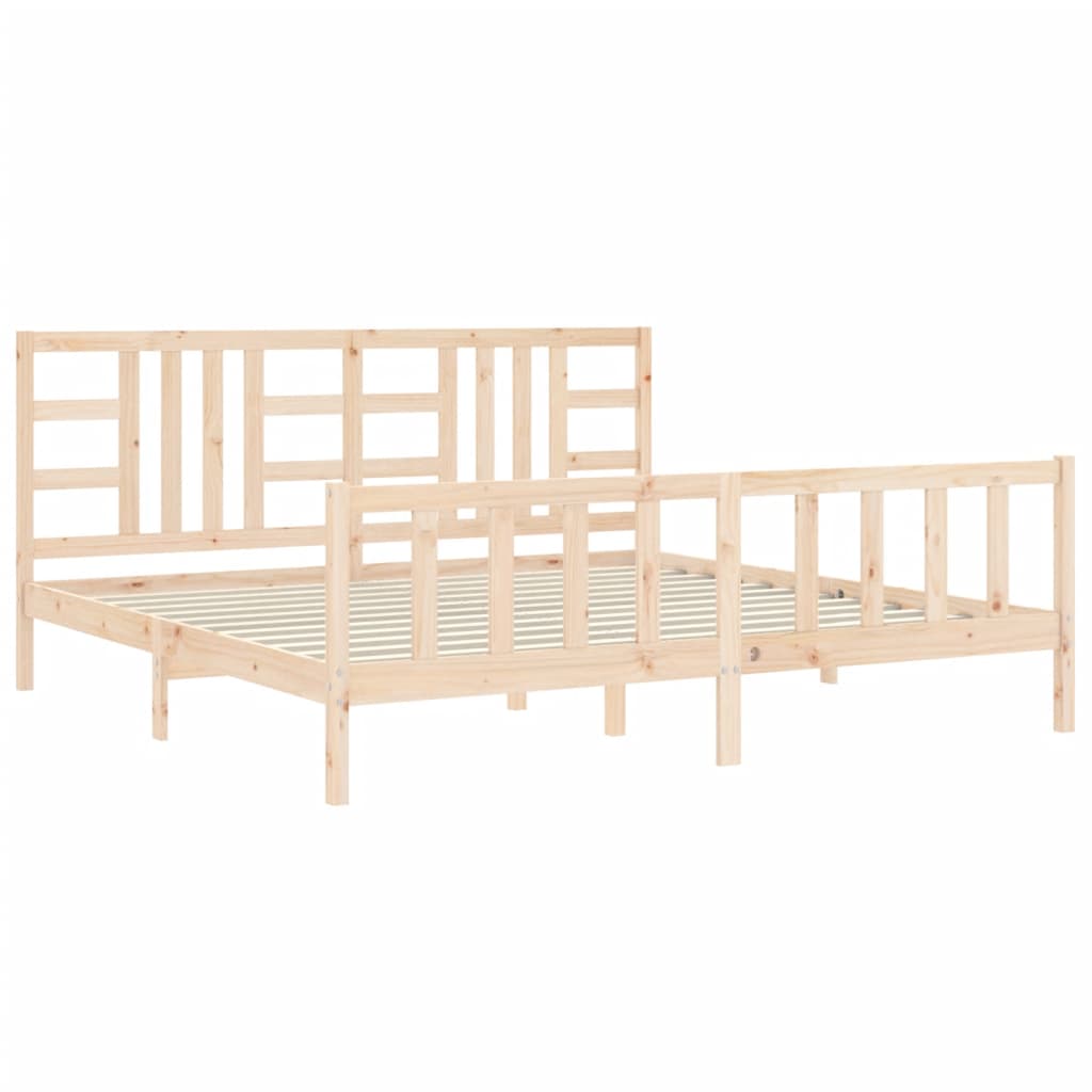 Bed Frame without Mattress 200x200 cm Solid Wood Pine