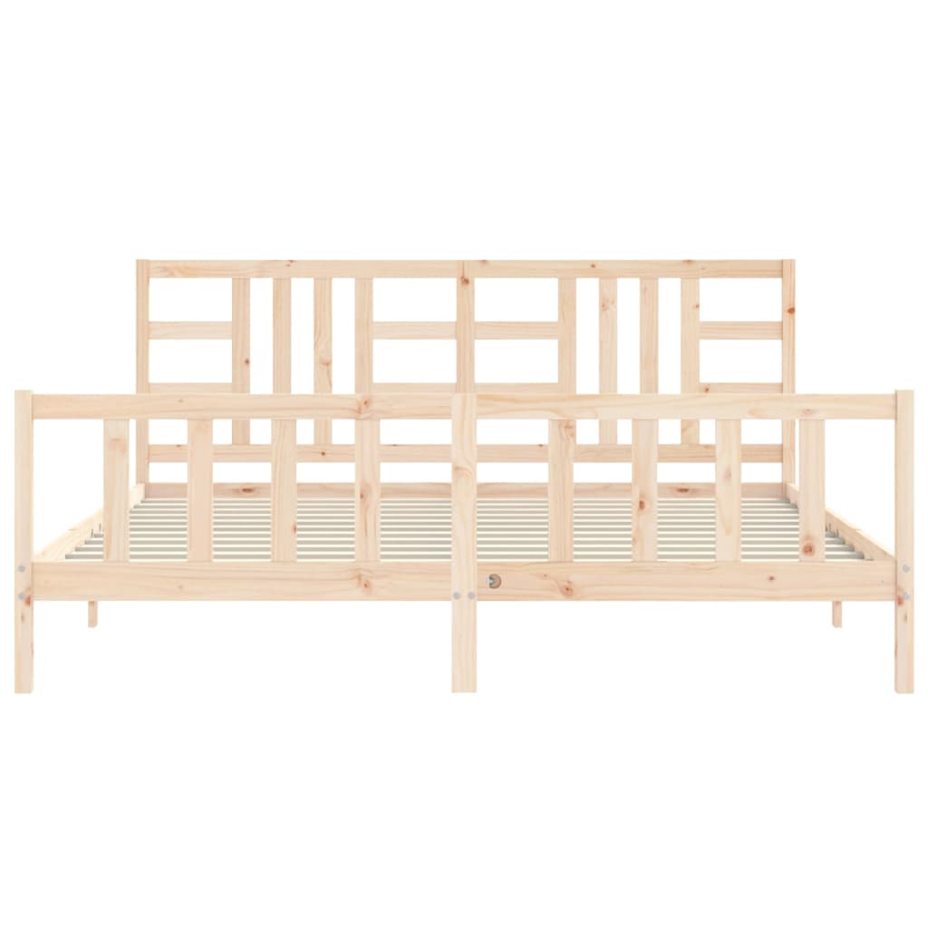 Bed Frame without Mattress 200x200 cm Solid Wood Pine