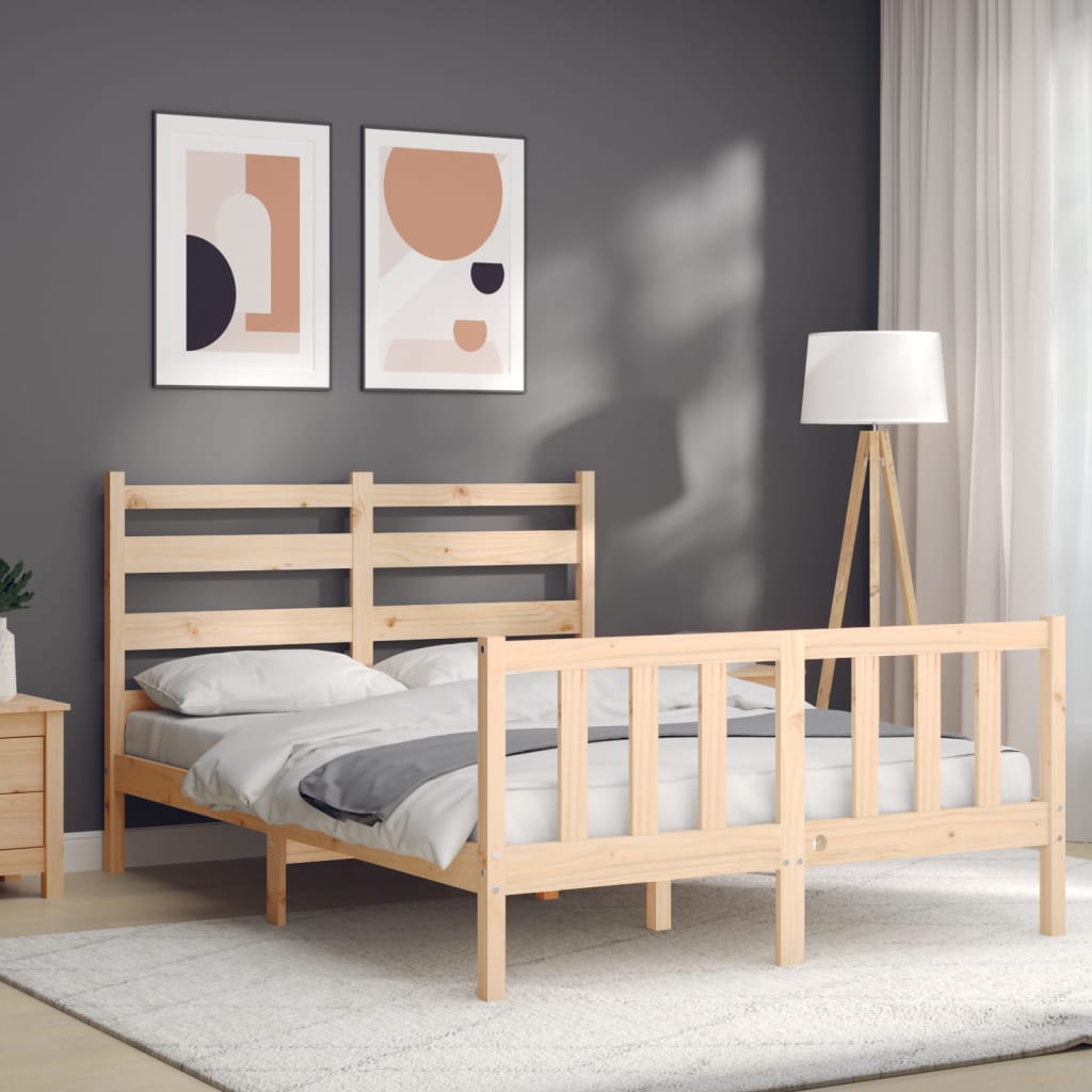 Bed Frame without Mattress Small Double Solid Wood Pine