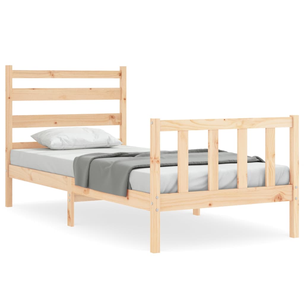Bed Frame without Mattress 90x200 cm Solid Wood Pine