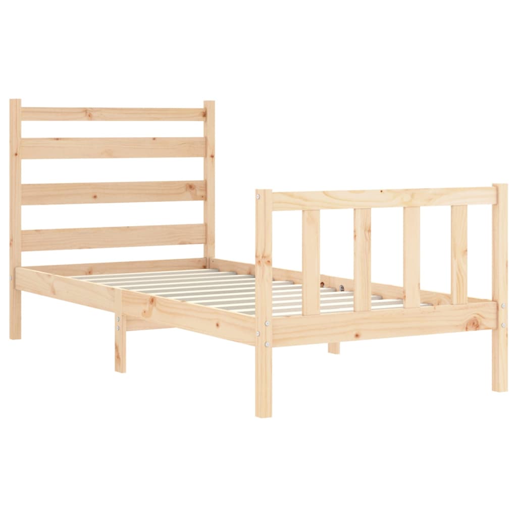 Bed Frame without Mattress 90x200 cm Solid Wood Pine