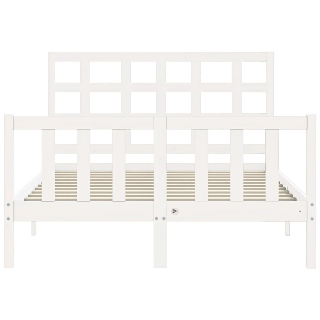 Bed Frame without Mattress White 140x200 cm Solid Wood Pine