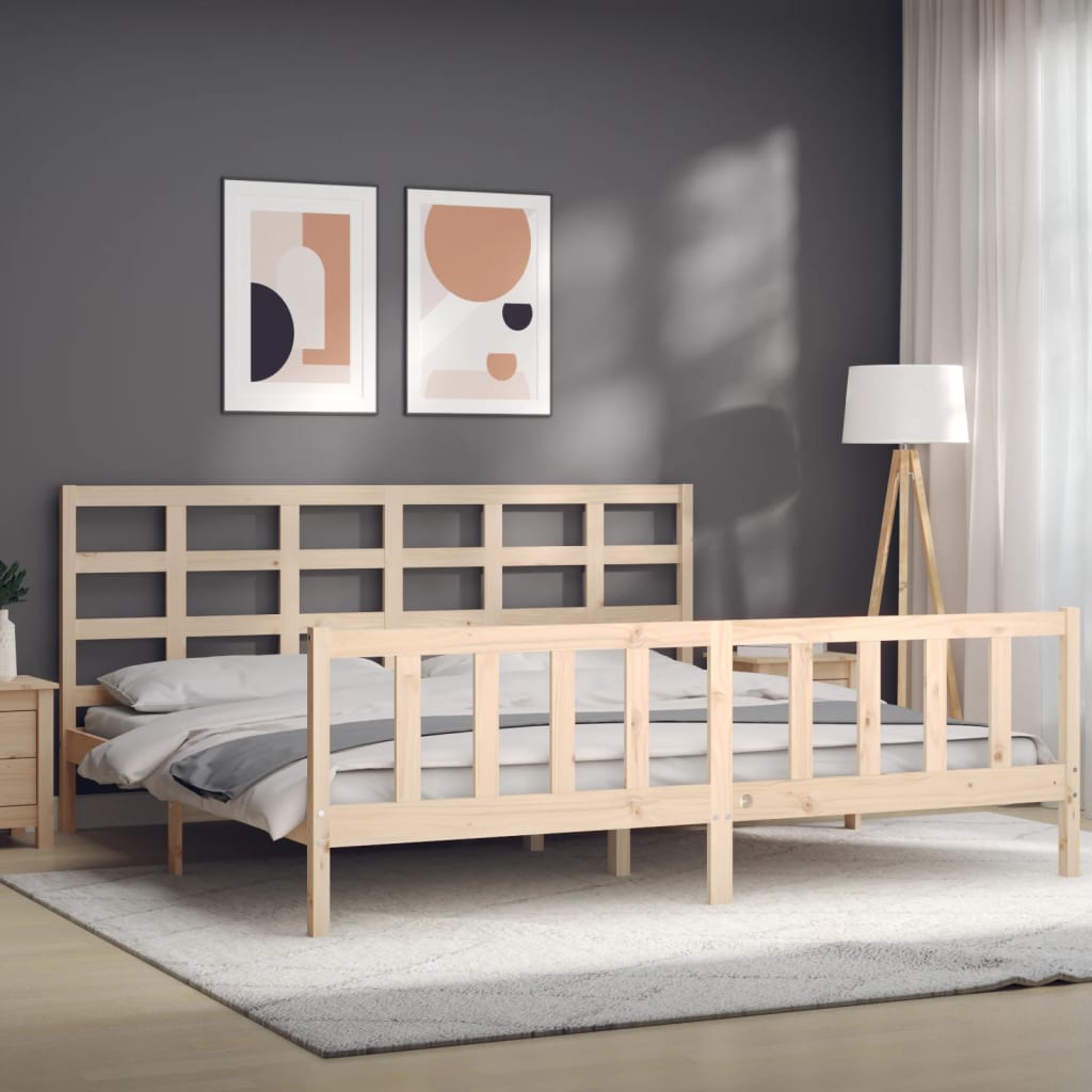 Bed Frame without Mattress 200x200 cm Solid Wood Pine