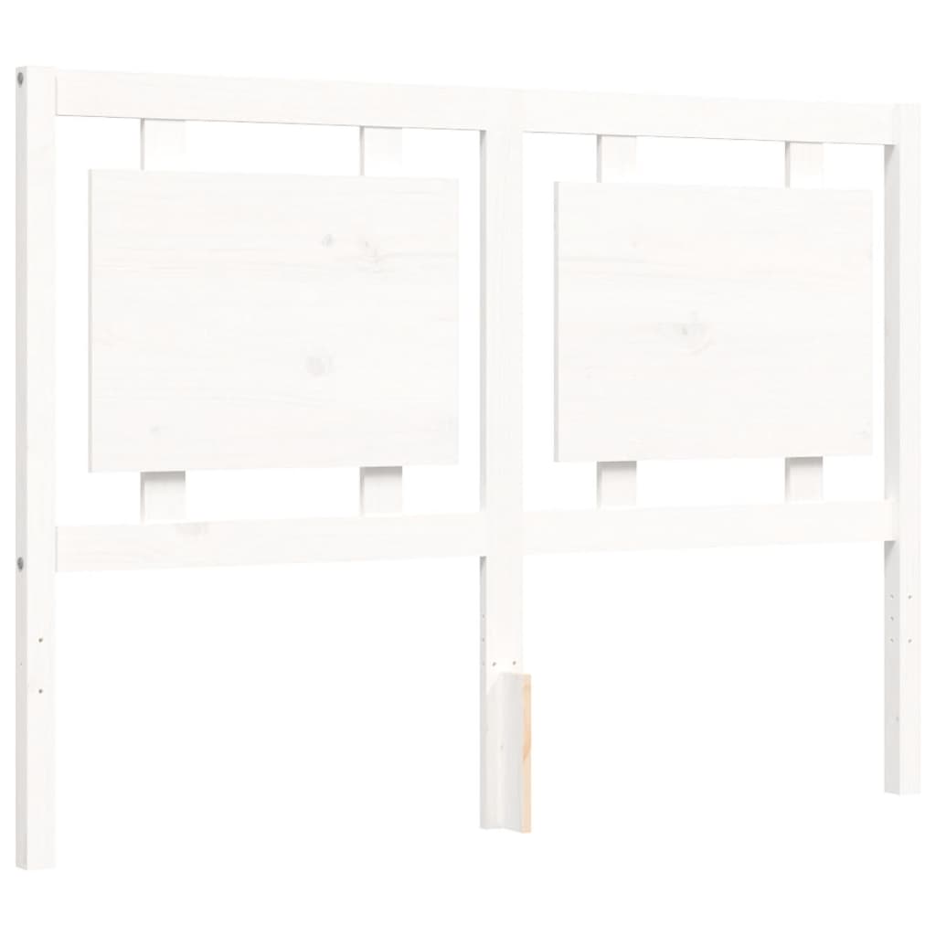 Bed Frame without Mattress White Double Solid Wood Pine