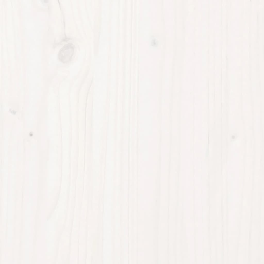 Bed Frame without Mattress White Double Solid Wood Pine