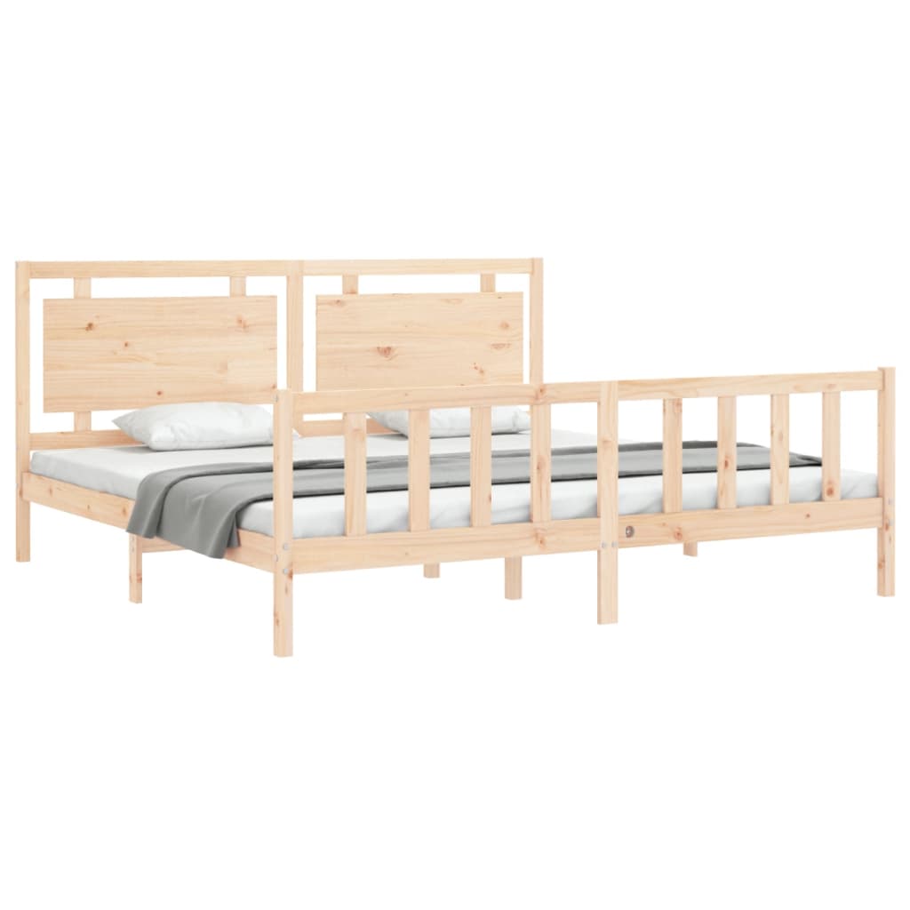 Bed Frame without Mattress Solid Wood Pine