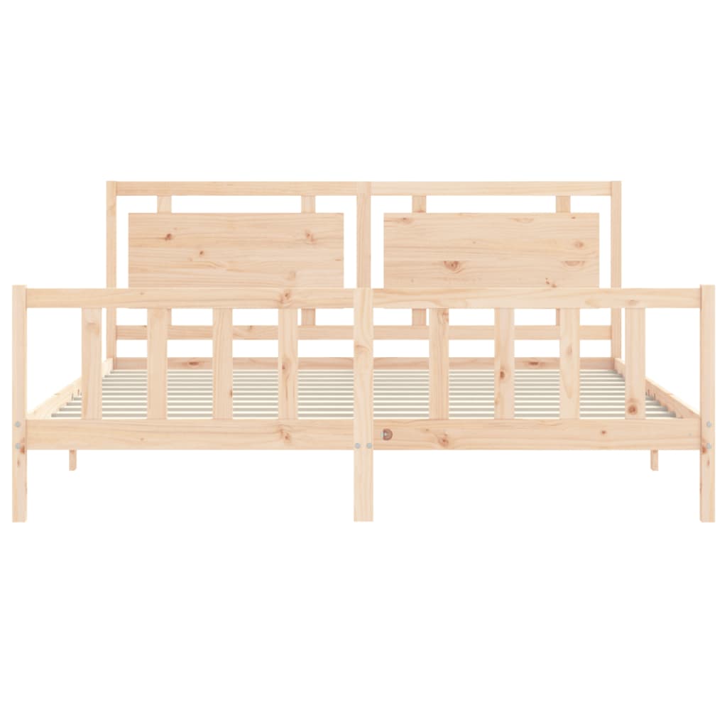 Bed Frame without Mattress Solid Wood Pine