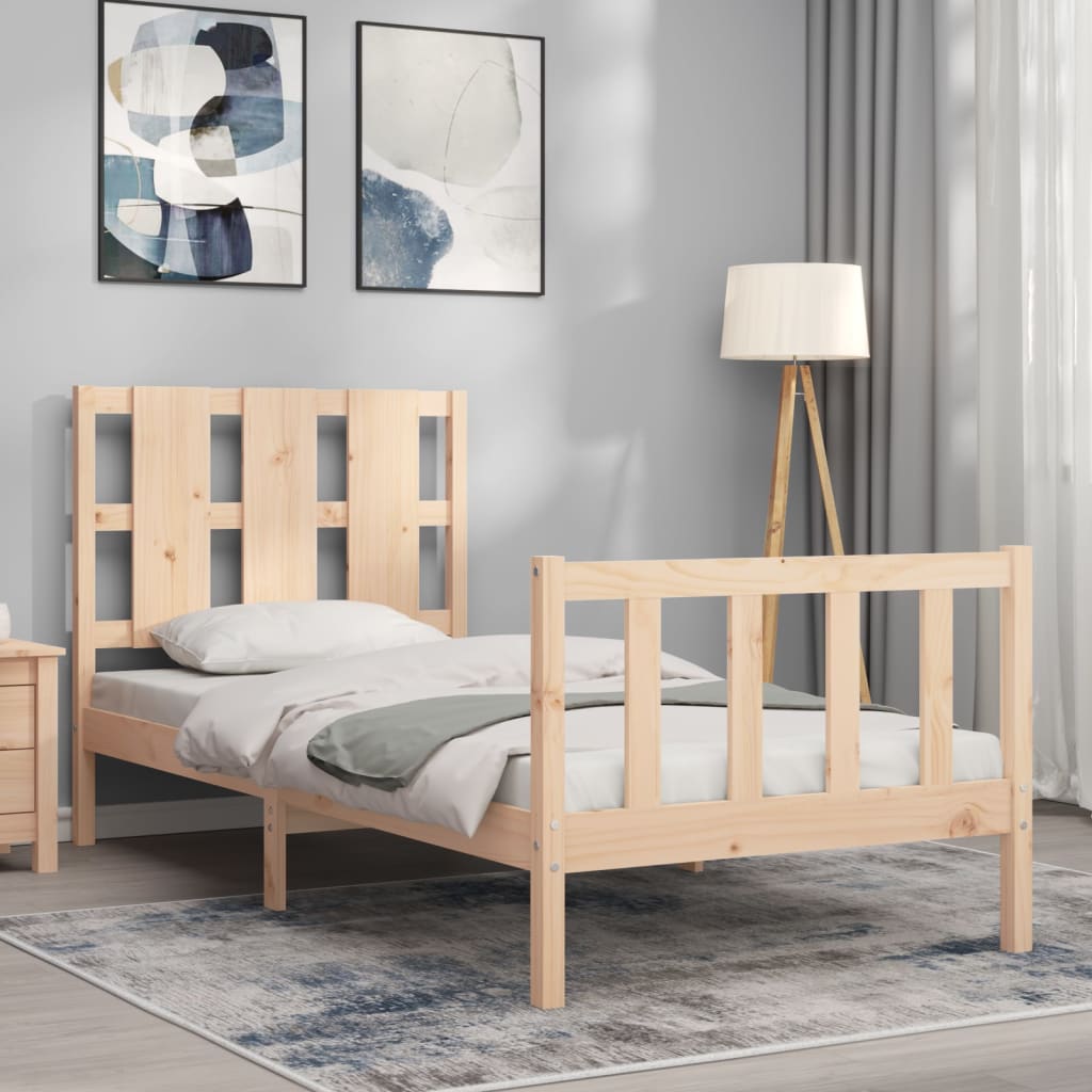 Bed Frame without Mattress 90x190 cm Single Solid Wood Pine