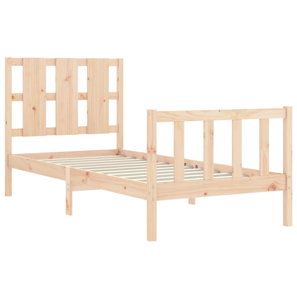 Bed Frame without Mattress 90x190 cm Single Solid Wood Pine