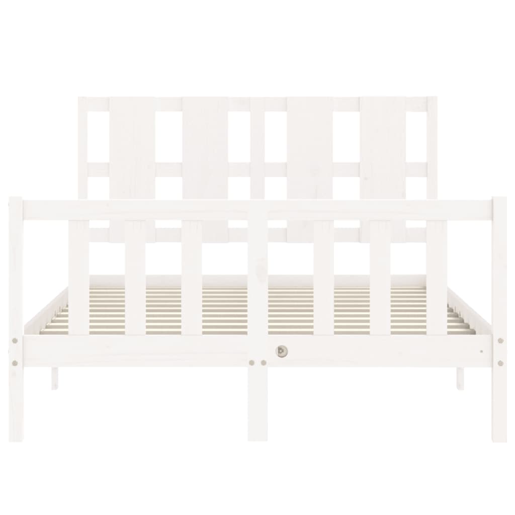 Bed Frame without Mattress White 140x190 cm Solid Wood Pine