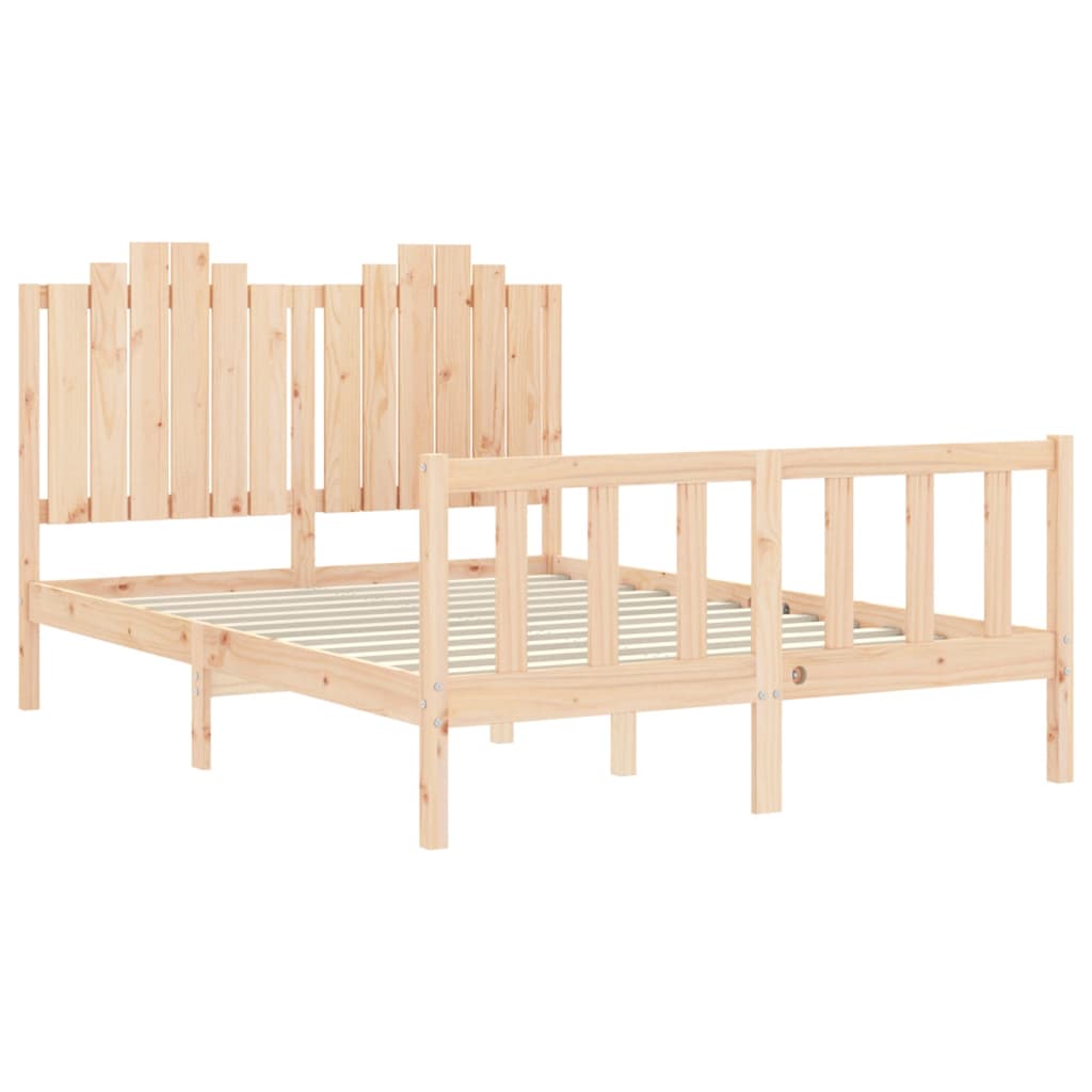 Bed Frame without Mattress Double Solid Wood Pine