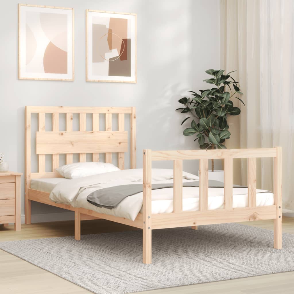 Bed Frame without Mattress 100x200 cm Solid Wood Pine