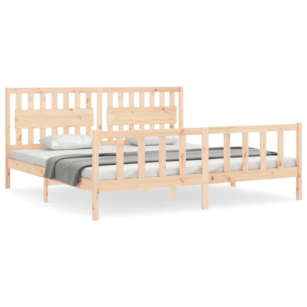 Bed Frame without Mattress 200x200 cm Solid Wood Pine