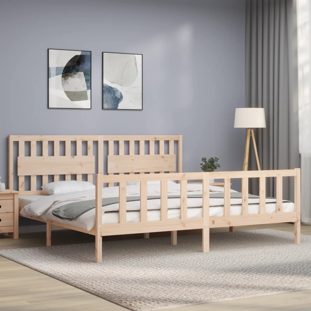 Bed Frame without Mattress 200x200 cm Solid Wood Pine