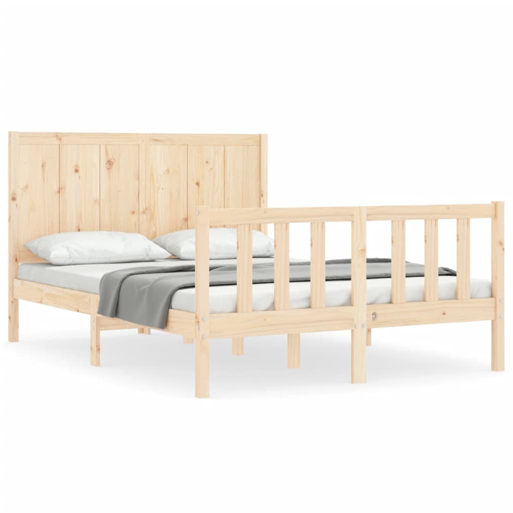 Bed Frame without Mattress Small Double Solid Wood Pine