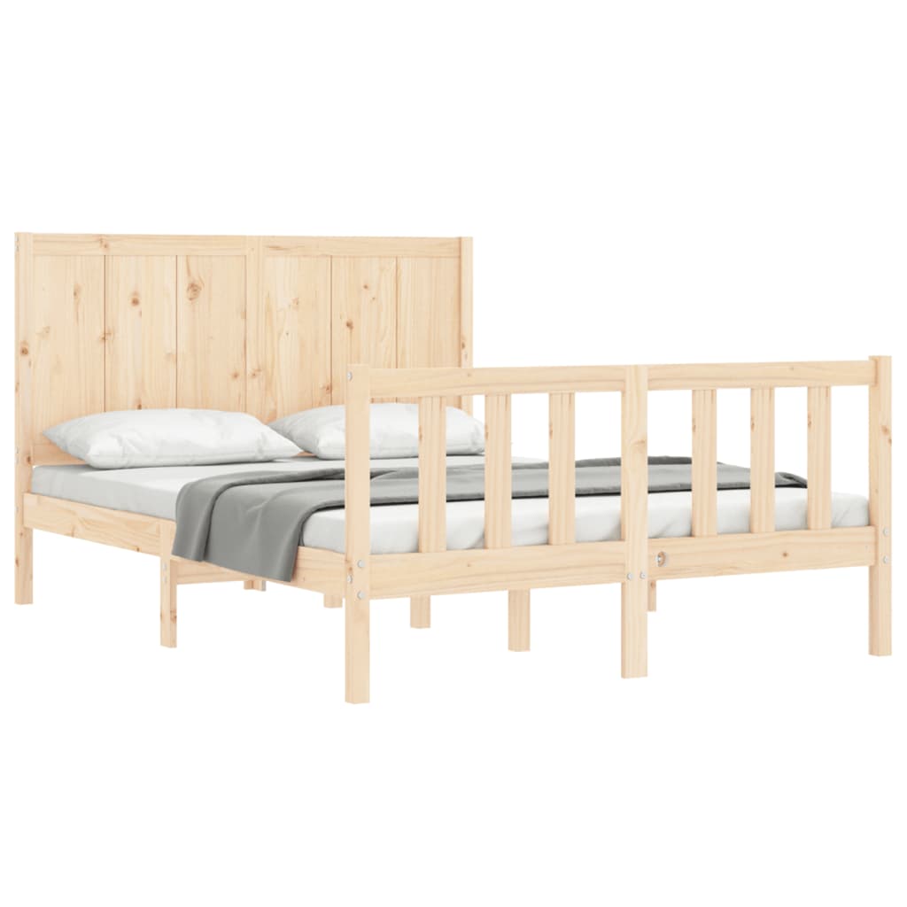 Bed Frame without Mattress Small Double Solid Wood Pine