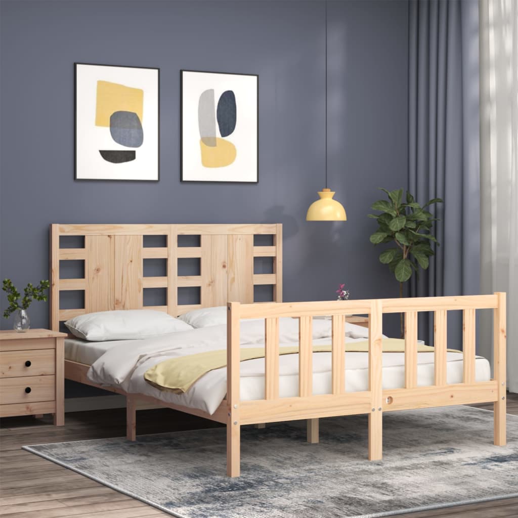 Bed Frame without Mattress 120x200 cm Solid Wood Pine