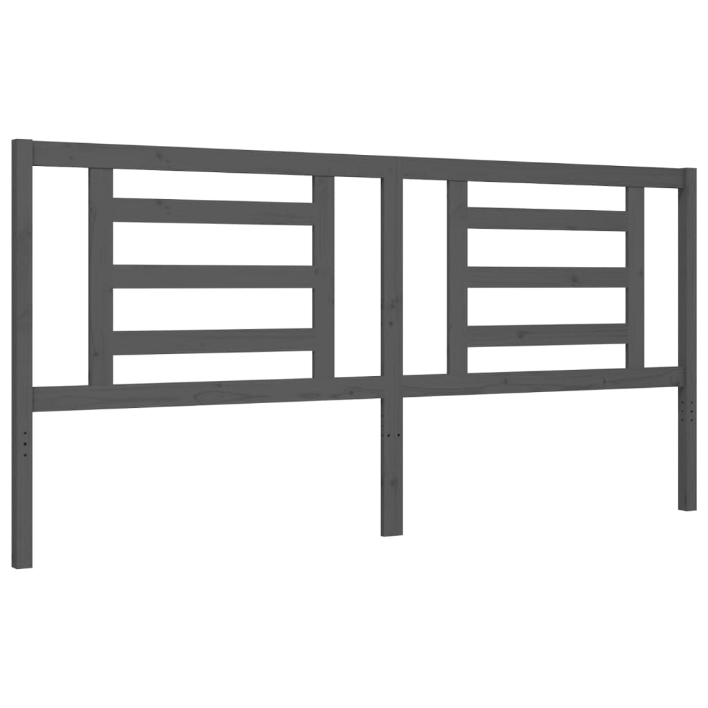 Bed Frame without Mattress Grey 200x200 cm Solid Wood Pine