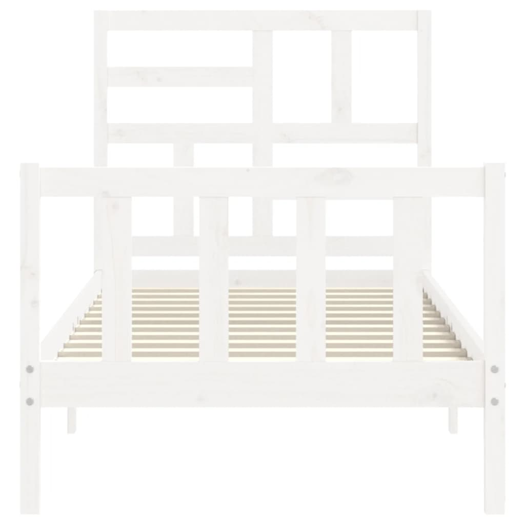Bed Frame without Mattress White 100x200 cm Solid Wood Pine