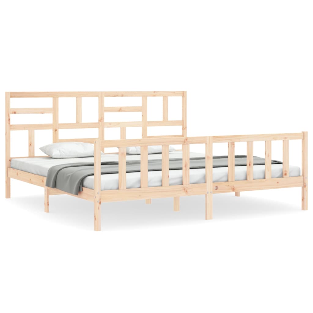 Bed Frame without Mattress 200x200 cm Solid Wood Pine