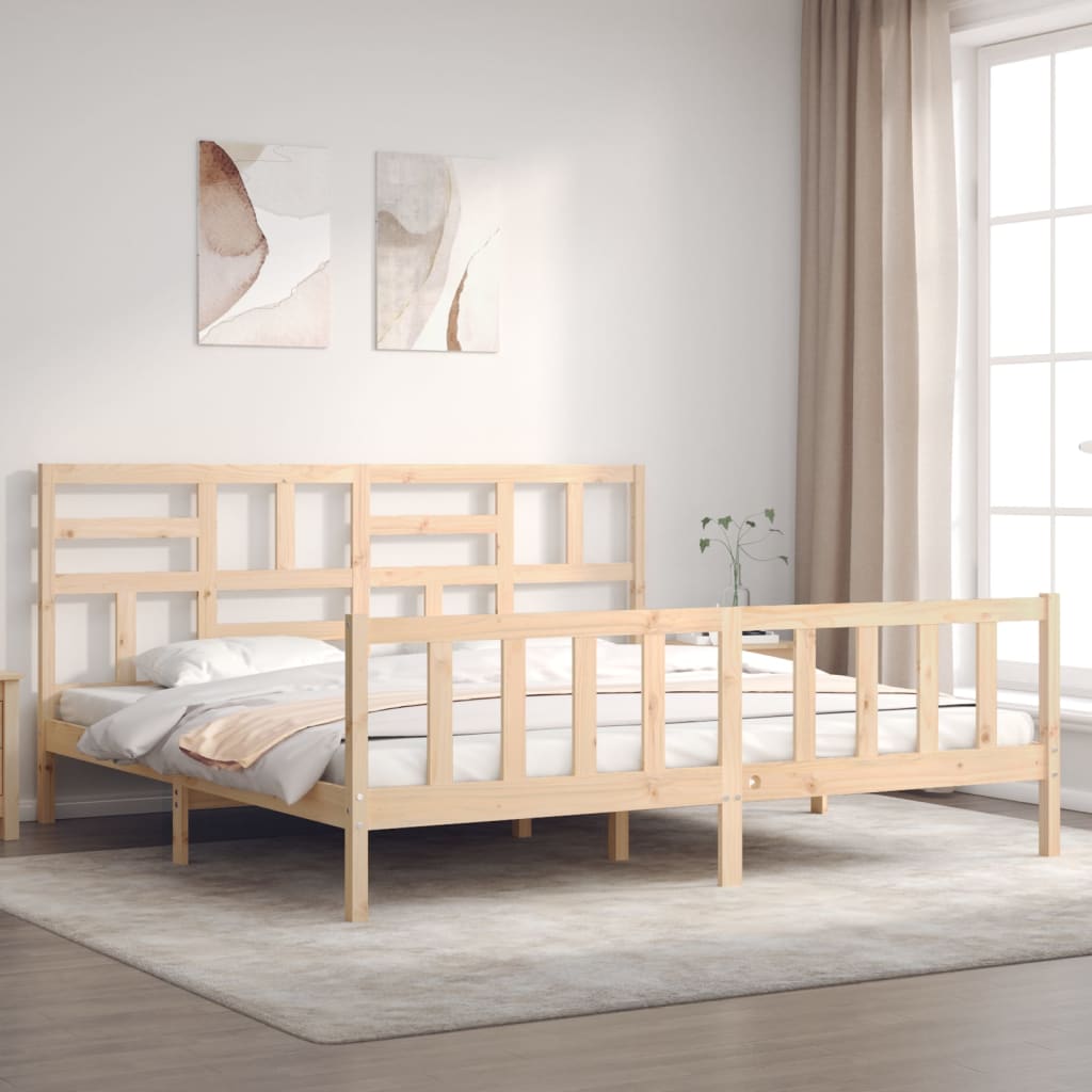 Bed Frame without Mattress 200x200 cm Solid Wood Pine