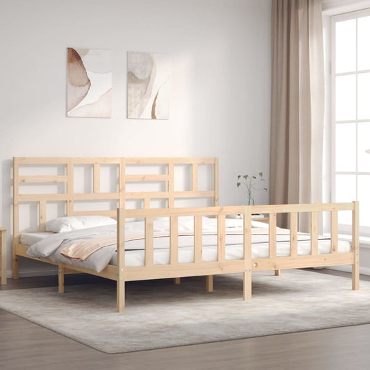 Bed Frame without Mattress 200x200 cm Solid Wood Pine