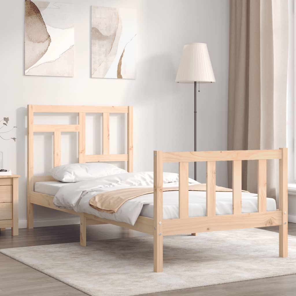 Bed Frame without Mattress Single Solid Wood Pine
