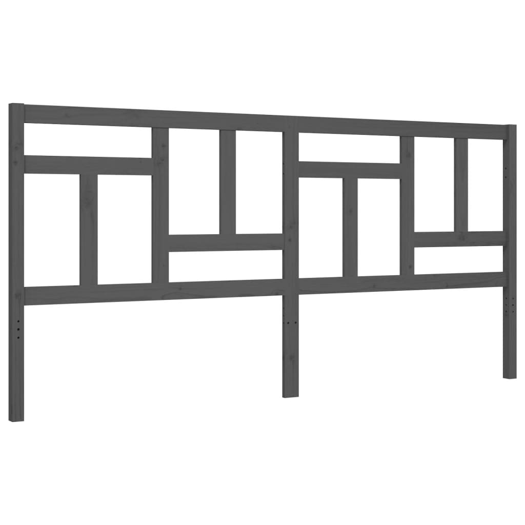 Bed Frame without Mattress Grey 200x200 cm Solid Wood Pine