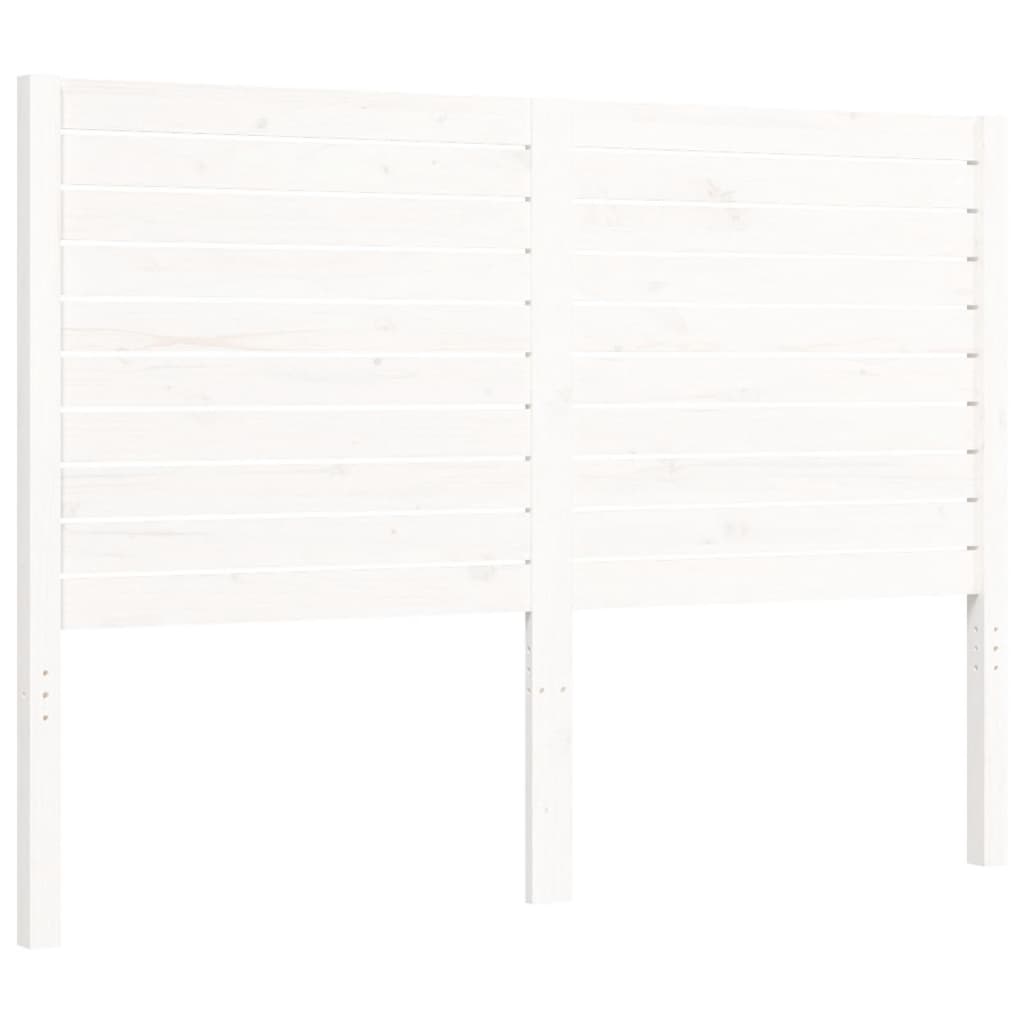 Bed Frame without Mattress White Double Solid Wood Pine