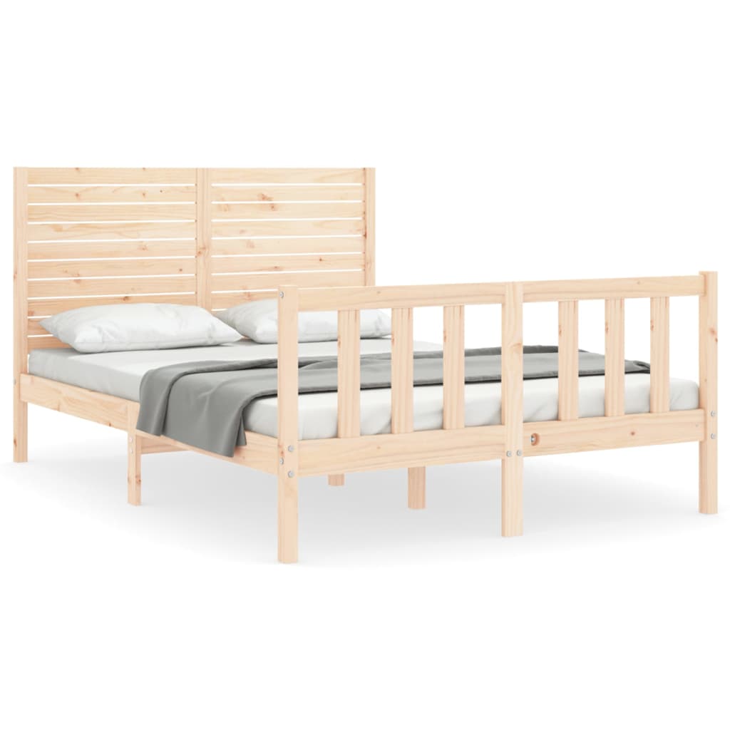 Bed Frame without Mattress 140x190 cm Solid Wood Pine