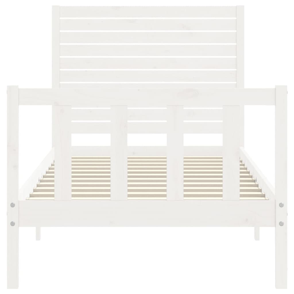 Bed Frame without Mattress White 90x200 cm Solid Wood Pine