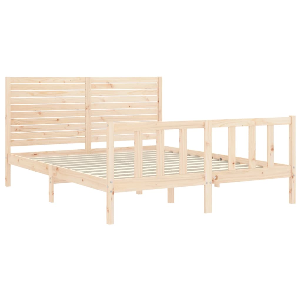 Bed Frame without Mattress King Size Solid Wood Pine