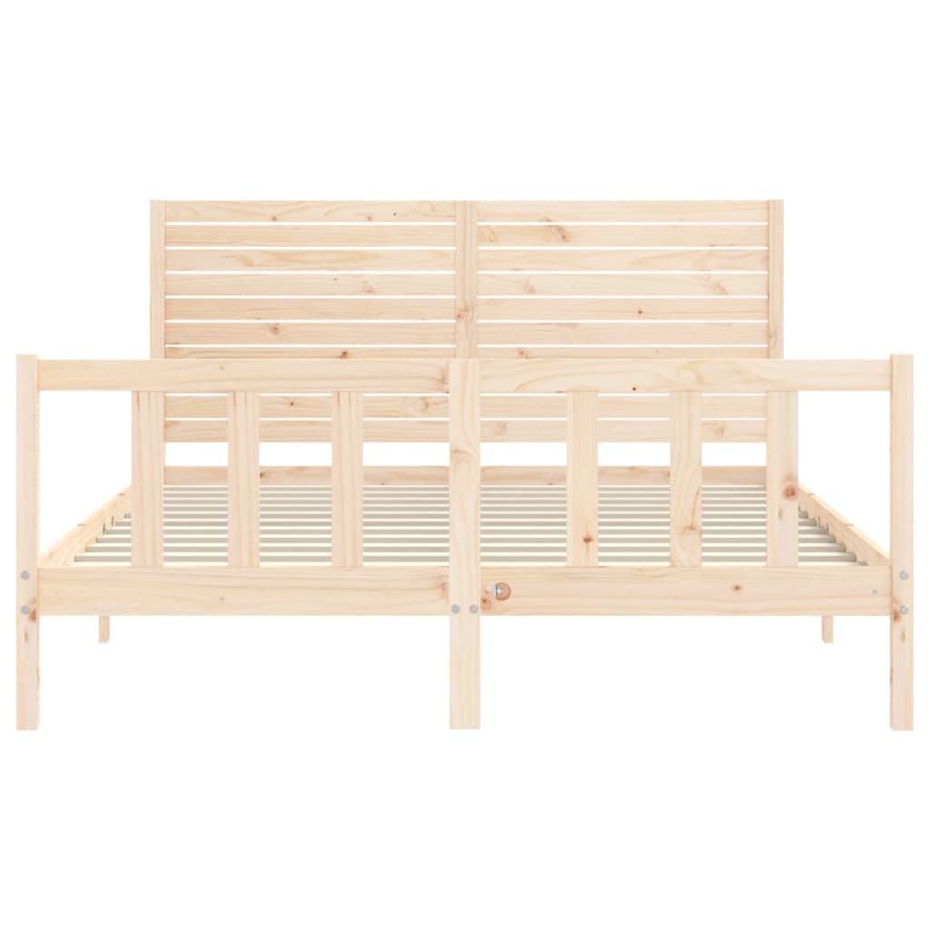 Bed Frame without Mattress King Size Solid Wood Pine