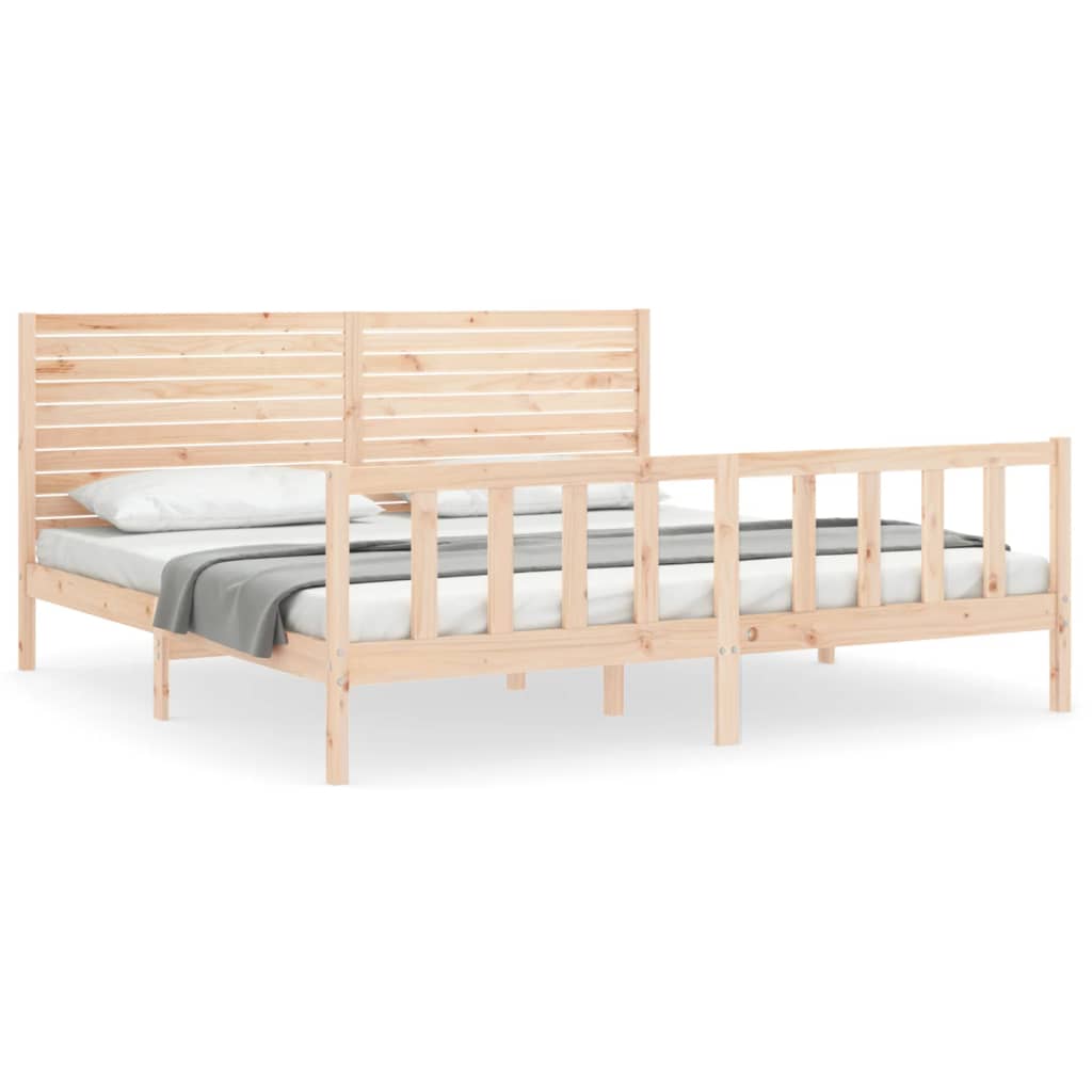 Bed Frame without Mattress 200x200 cm Solid Wood Pine