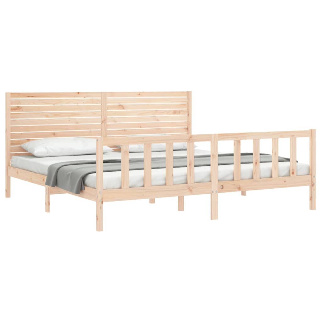 Bed Frame without Mattress 200x200 cm Solid Wood Pine