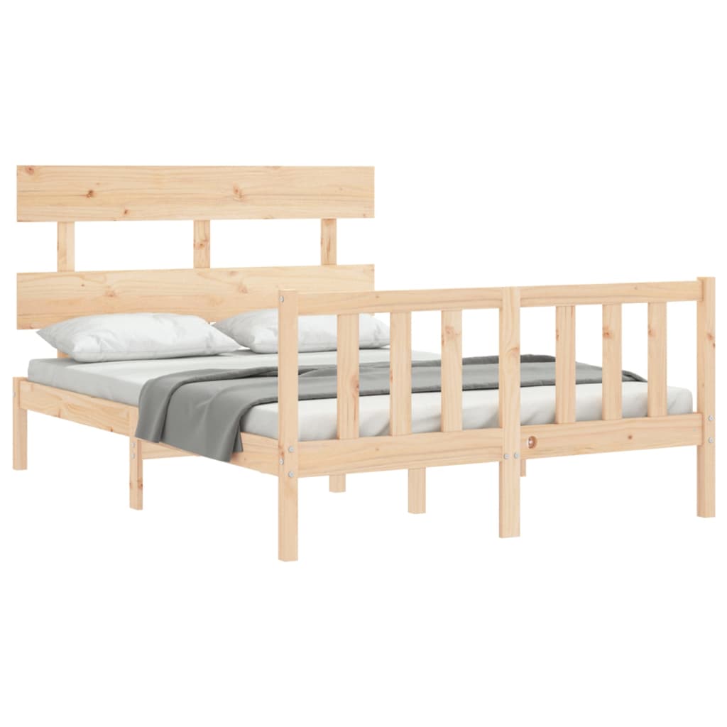 Bed Frame without Mattress Small Double Solid Wood Pine