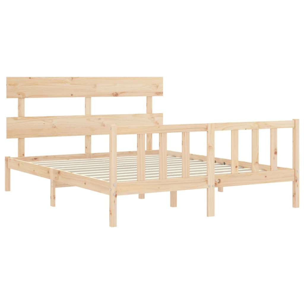 Bed Frame without Mattress King Size Solid Wood Pine