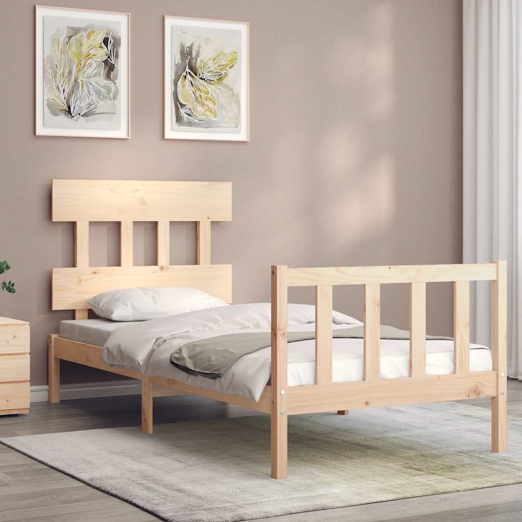 Bed Frame without Mattress Single Solid Wood Pine